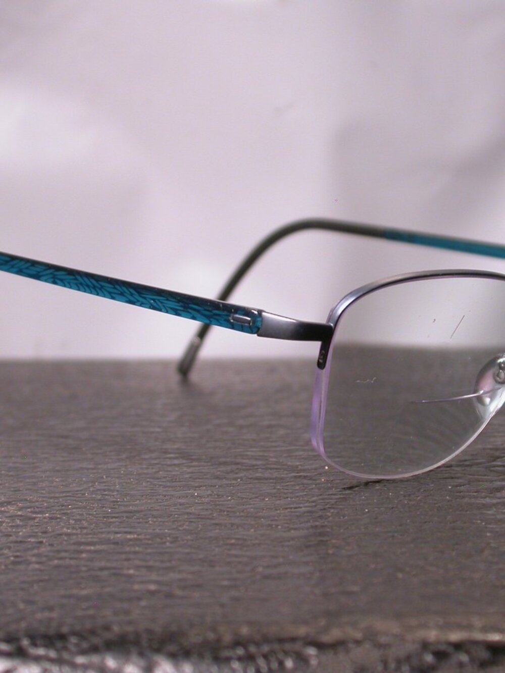 Silhouette Titan Frameless Blue Clear Silver Eyeglasses Made in Austria